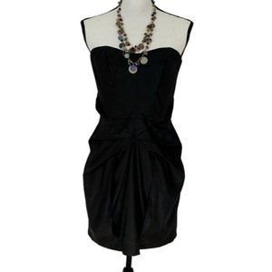 Lush Womens Black Tencel Blend Strapless Lined Bandeau Body Con Dress Size M